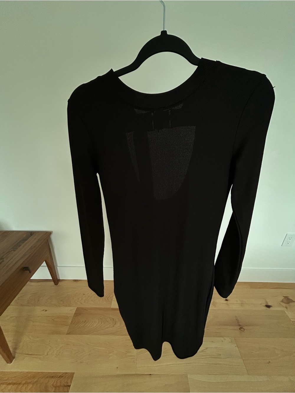 Zara Black Long-Sleeve Knit Dress - Slim Fit